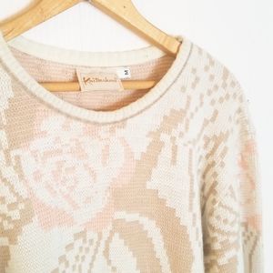 Vintage Pixel Rose Sweater
